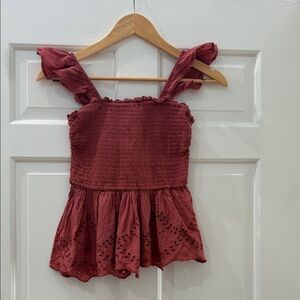 Chic Women’s Mauve Ruffle Tank Top